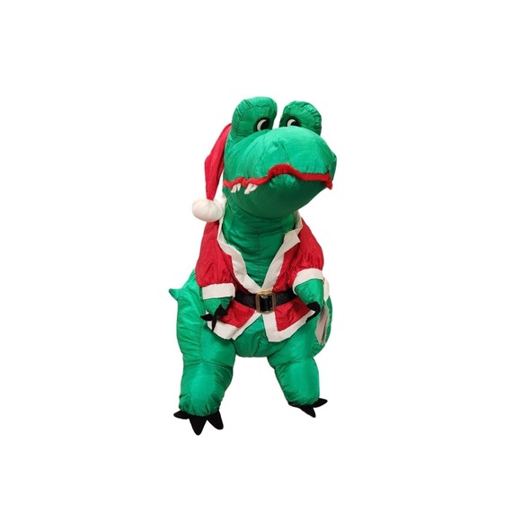 Vtg 1992 ParaCutes Santa Dino Nylon Parachute Rex Gator Plush Toy NWT 90s NWT LG - Picture 2 of 11